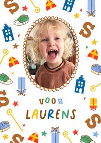 Sinterklaaskaart fotokaart groen blauw rood