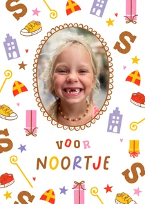 Sinterklaaskaart fotokaart roze paars rood