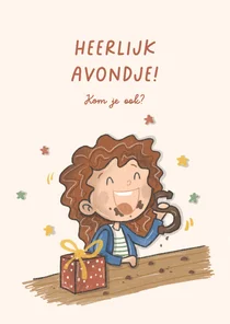 Sinterklaaskaart Heerlijk Avondje Chocolade Letter