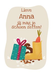 Sinterklaaskaart met aftelkaart voor schoen zetten