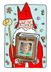 Sinterklaaskaart met het grote sinterklaasboek