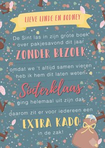 Sinterklaaskaart van oma aan de kleinkinderen met gedicht