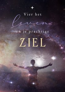 Spirituele verjaardagskaart leven ziel galaxy verjaardag