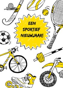 Sportieve nieuwjaarskaart