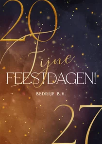Sprankelende kerstkaart 2027 met goudaccenten
