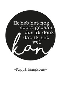 Spreukenkaart zwart wit met quote