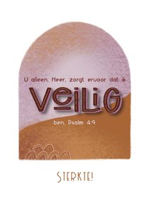 Sterkte kaart met bijbeltekst uit Psalm 4