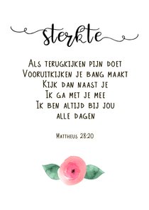 Sterkte kaart met bijbeltekst