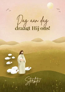 Sterkte kaart met goede herder en bijbeltekst