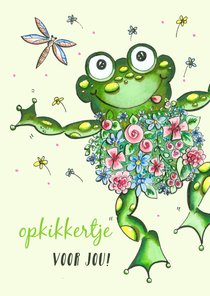 Sterkte kaart opkikkertje kikker bloemen