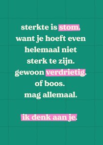 Sterkte kaart Pink Ribbon sterkte is stom