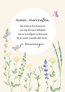 Sterkte kaart quote veldbloemen en vlinders