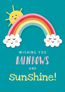 Sterkte kaart wishing you rainbows and sunshine