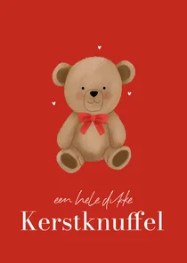 Sterktekaart dikke kerstknuffel teddy beer rood