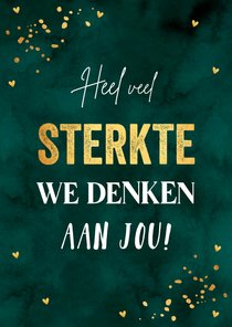 Sterktekaart donkergroen typografie confetti goudlook