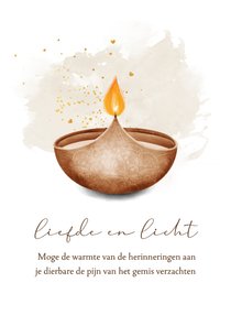 Sterktekaart met lichtje kaars 