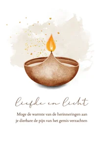 Sterktekaart met lichtje kaars 