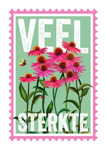 Sterktekaart met roze bloemen