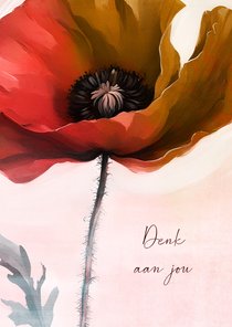 Sterktekaart solitaire poppy flower