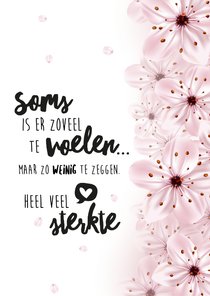 Sterktekaart spreuk bloemen hart