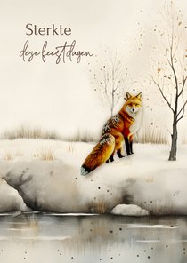 Sterktekaart vosje in bos kerst