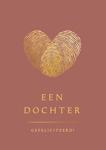 Stijlvolle felicitatiekaart voor de geboorte van een meisje 