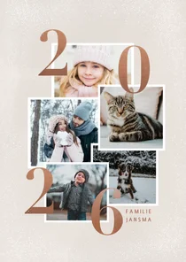 Stijlvolle fotokaart in kerstsfeer met 2026