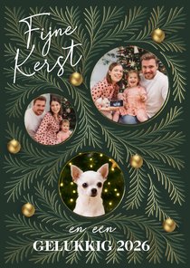 Stijlvolle kerstkaart met drie foto's