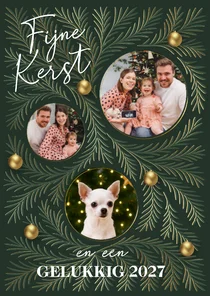 Stijlvolle kerstkaart met drie foto's