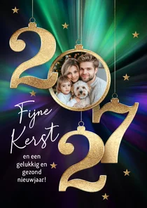 Stijlvolle kerstkaart met foto en 2027