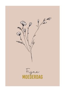 Stijlvolle moederdagkaart met bloemillustratie