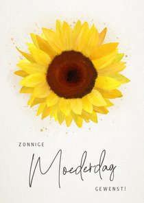 Stijlvolle moederdagkaart met zonnebloem illustratie