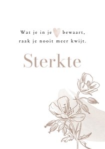 Stijlvolle moederdagkaart sterkte lijnillustratie bloem hart