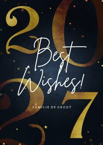 Stijlvolle nieuwjaarskaart gouden 2027 best wishes