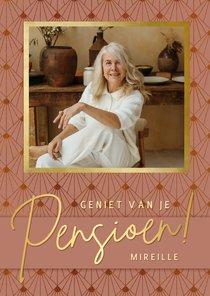 Stijlvolle pensioen felicitatiekaart vrouw - met eigen foto