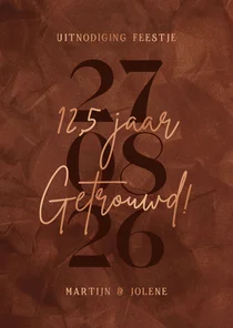Stijlvolle uitnodiging jubileum 12,5 jaar getrouwd koper