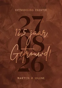 Stijlvolle uitnodiging jubileum 12,5 jaar getrouwd koper