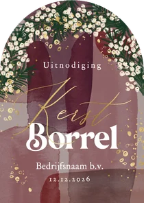 Stijlvolle uitnodiging kerstborrel watercolor bubbels
