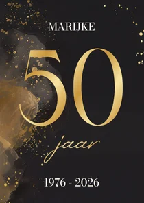 Stijlvolle uitnodiging verjaardag 50 jaar goud