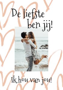 Stijlvolle valentijnskaart met foto op voorzijde