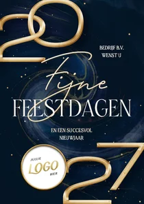 Stijlvolle zakelijke kaart met marmer swirl en groot jaartal