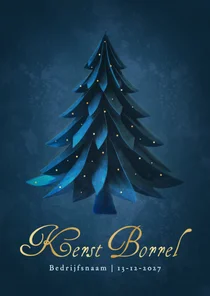 Stijlvolle zakelijke kerstborrel uitnodiging kerstboom