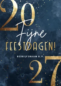 Stijlvolle zakelijke kerstkaart 2027 goudlook met sparkles