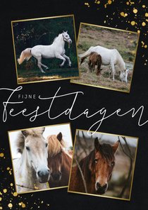Stijlvolle zakelijke kerstkaart met fotocollage en goudlook