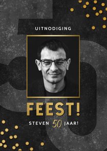 Stoere uitnodiging verjaardag 50 jaar confetti en feest!