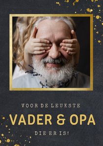 Stoere vaderdagkaart met foto voor de beste vader en opa 