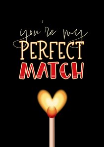 Stoere valentijnskaart perfect match met lucifer en hart