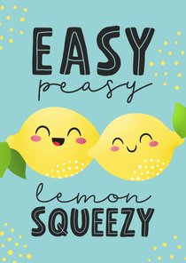 Succes examen kaart citroen spreuk easy peasy lemon squeezy