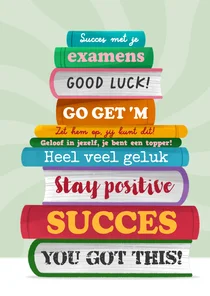 Succes kaart examens boeken zet 'm op good luck