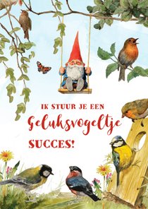 Succes kaart geluksvogeltje